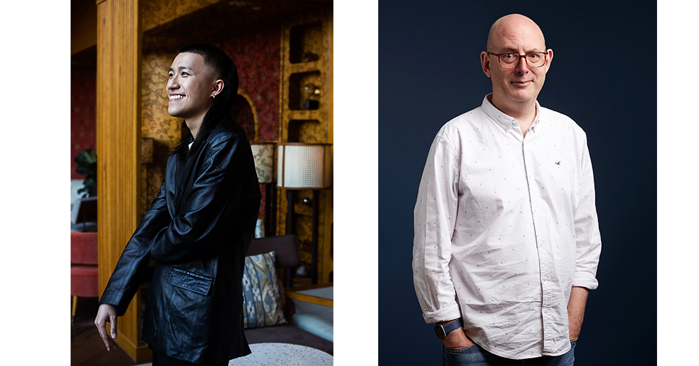 香港逸東酒店的文化總監陳敬元(左)、Kevin Chesters (右)。