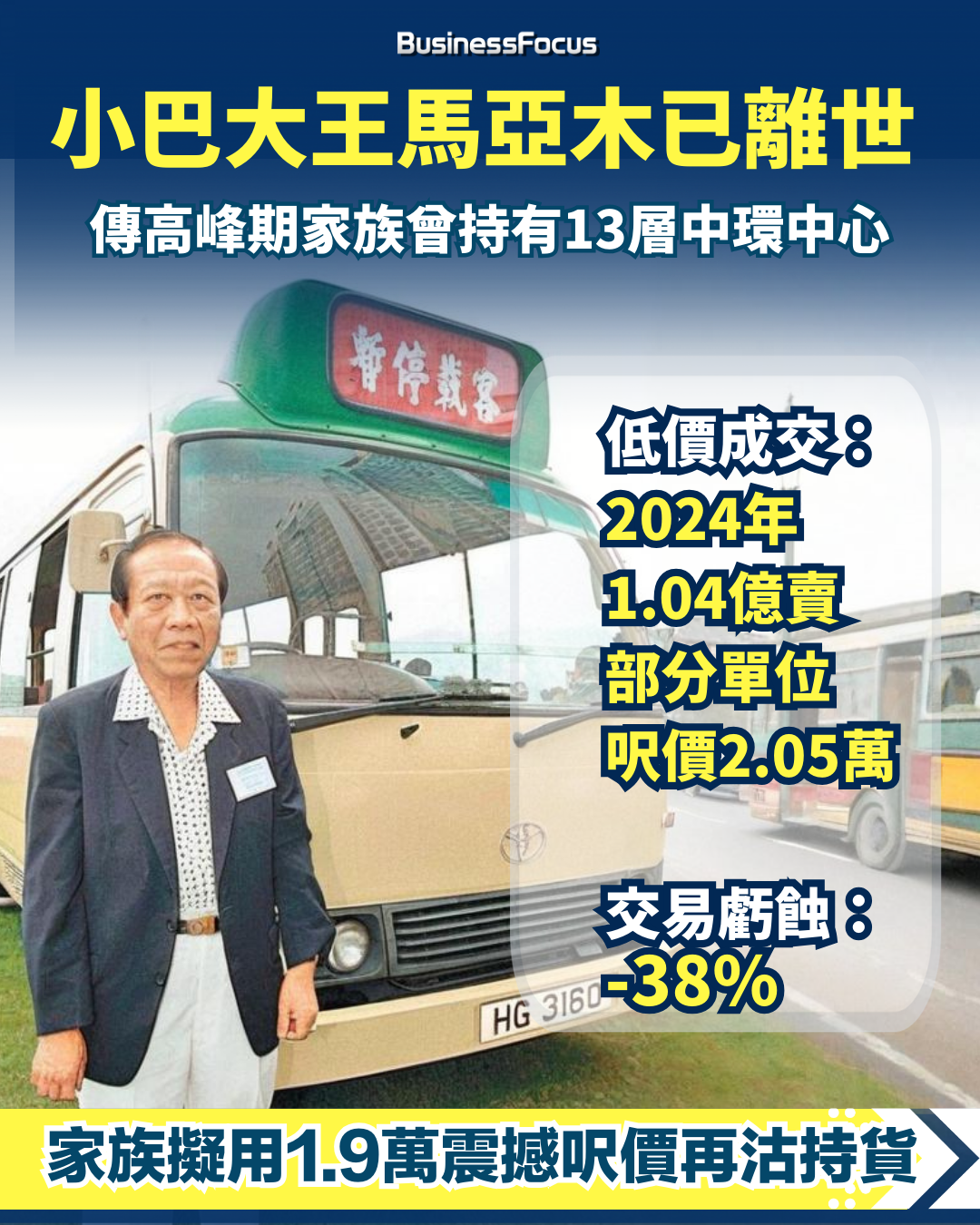 小巴大王馬亞木去年已逝世。