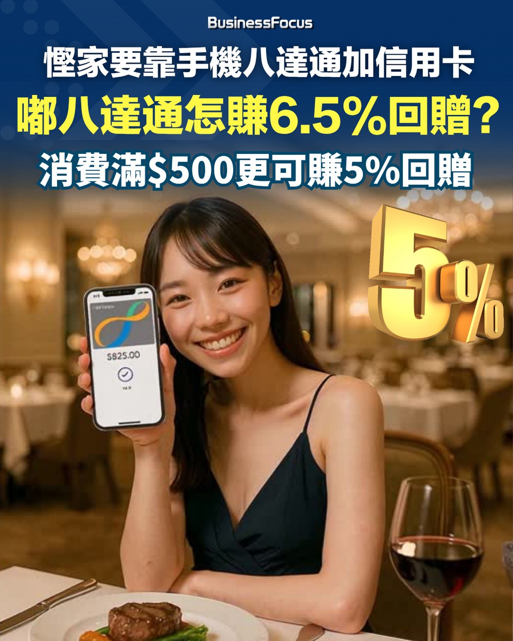 手機八達通消費可狂賺6.5%現金回贈送你史上最強慳家攻略