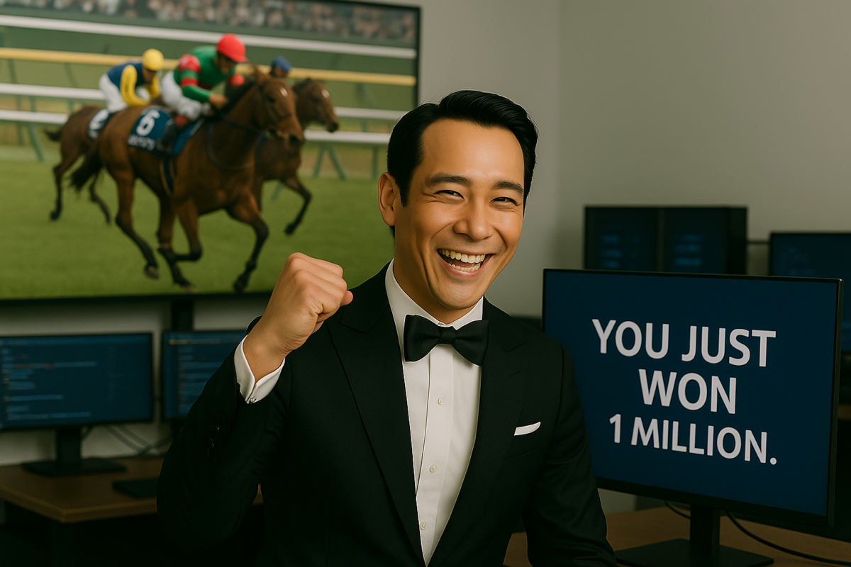 香港新賭神利用程式買日本馬,狂贏過億元獎金。