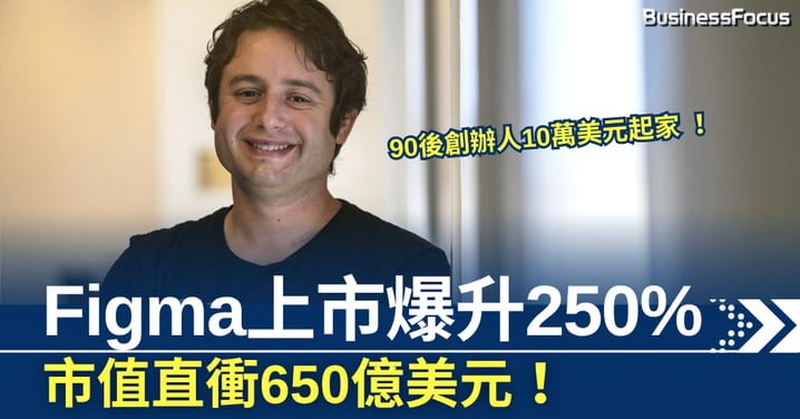 90後創辦人10萬美元起家 Figma上市爆升250% 市值直衝650億美元