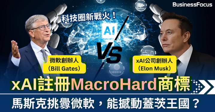 馬斯克挑釁微軟!xAI註冊「MacroHard」商標 能撼動蓋茨王國?