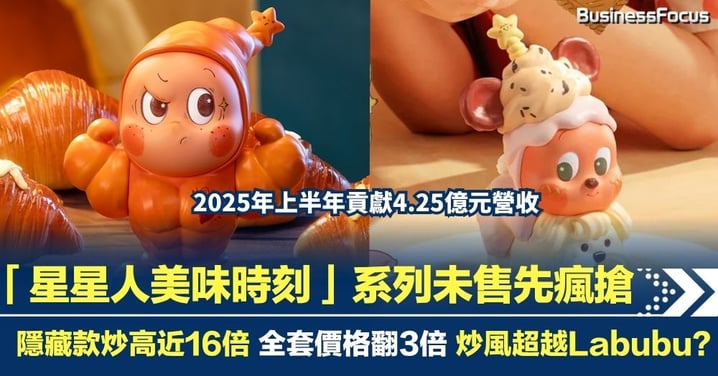 泡泡瑪特「星星人美味時刻」系列未售先瘋搶 隱藏款炒高近16倍 全套價格翻3倍