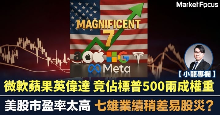 微軟蘋果英偉達 竟佔標普500兩成權重 美股市盈率太高 七雄業績稍差易股災?
