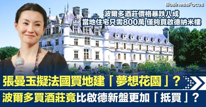 張曼玉擬法國買地建「夢想花園」? 波爾多買酒莊比啟德新盤更平成熱話