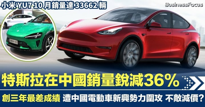 特斯拉中國銷量單月大跌36% 創3年新低 中國品牌崛起 政策變動成關鍵