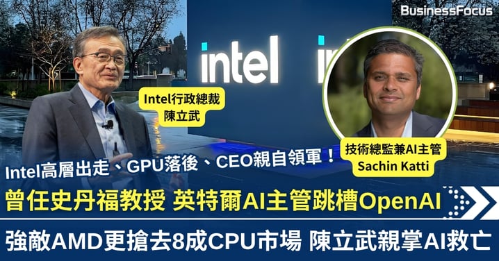 英特爾再失AI主管 史丹福教授遭OpenAI控角 CEO陳立武親掌AI業務救亡