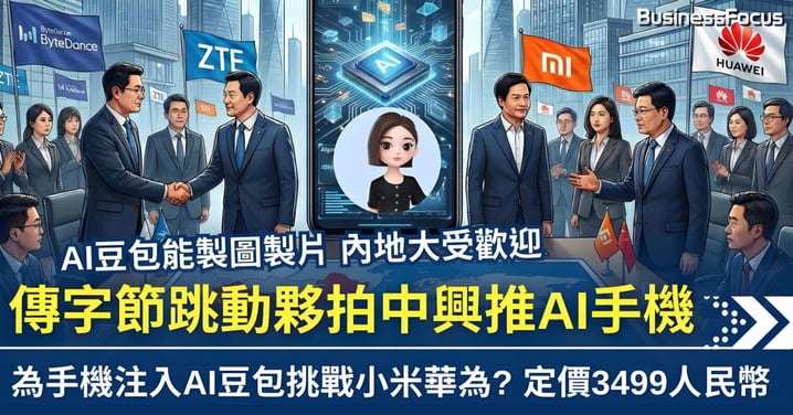 字節跳動「豆包」夥拍中興推AI手機 定價3499元 挑戰小米華為成三國大戰?