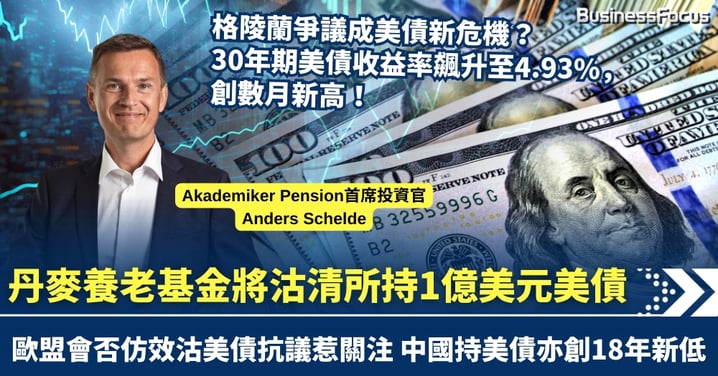 格陵蘭爭議或變成美債危機？ 丹麥養老基金擬盡沽1億美債抗議美國 歐盟會否仿效惹關注