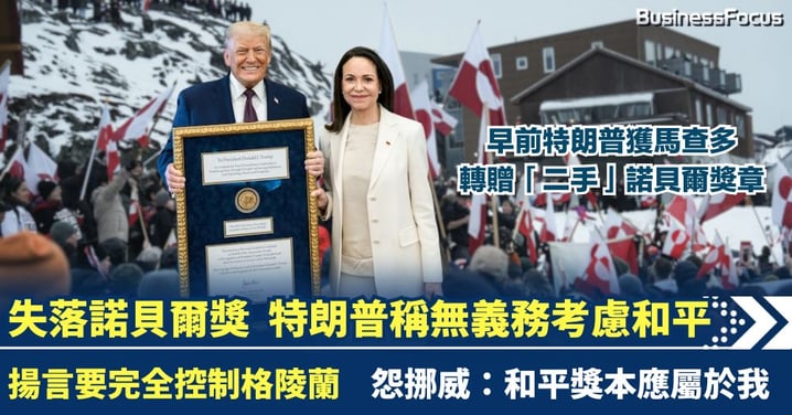 失落諾貝爾和平獎 特朗普稱無義務考慮和平 揚言要完全控制格陵蘭