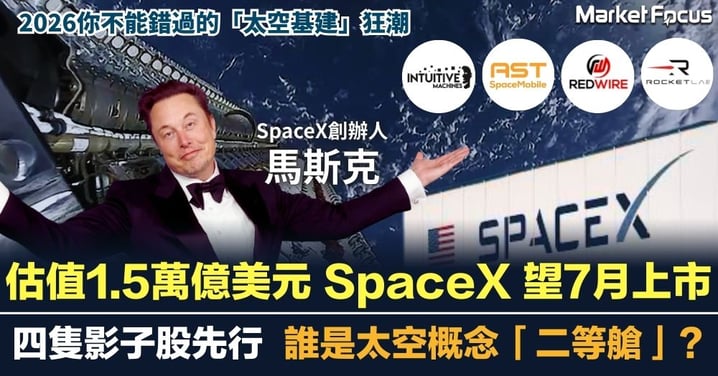 SpaceX 有望7月上市  衝擊 15000億美元 誰是太空概念「二等艙」？