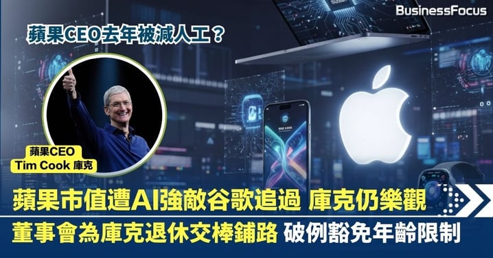 蘋果CEO庫克減人工 蘋果董事會破例豁免年齡限制 為退休交棒鋪路