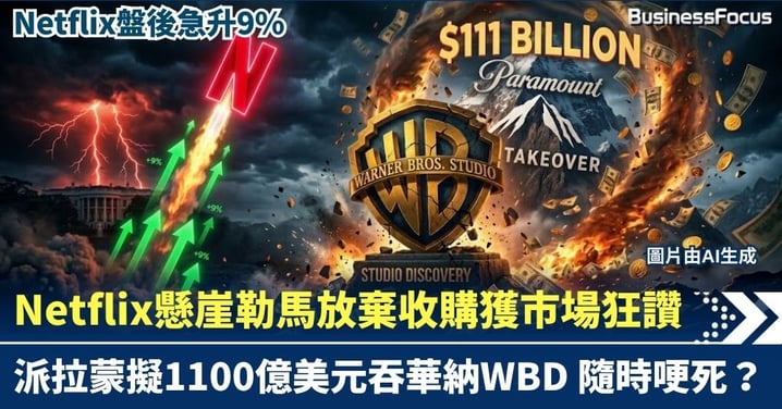 【商業熱話】Netflix懸崖勒馬放棄收購獲市場狂讚！派拉蒙擬1100億美元吞華納WBD，接下「燙手山芋」隨時哽死？
