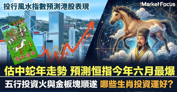 投行風水指數預測港股 馬年恒指六月最爆  五行投資火與金板塊順遂  哪些板塊生肖投資運好？