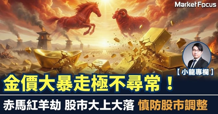 【小龍專欄】金價大暴走極不尋常！赤馬紅羊劫 股市大上大落 慎防股市調整
