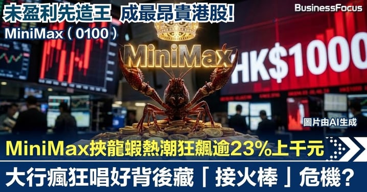 未盈利先造王!MiniMax挾「龍蝦」熱潮狂飆逾23%上千元神壇,大行瘋狂唱好背後藏「接火棒」危機?