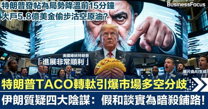 特朗普「TACO」轉軚引爆市場多空分歧！發帖前15分鐘5.8億美金偷步沽空原油？伊朗質疑四大陰謀：假和談實為暗殺鋪路！