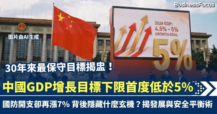 30年來最保守目標揭盅！中國GDP增長目標下限首度低於5%  國防開支卻再漲7% 背後隱藏什麼玄機？
