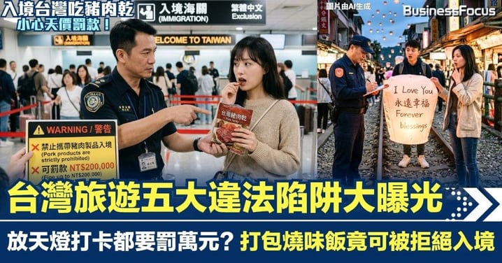 台灣旅遊五大違法陷阱大曝光 放天燈打卡都要罰萬元? 打包燒味飯竟可被拒絕入境!