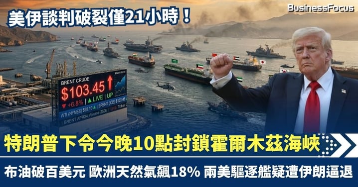 美伊談判破裂僅21小時 特朗普下令今晚10點封鎖霍爾木茲海峽 布油狂飆破103美元