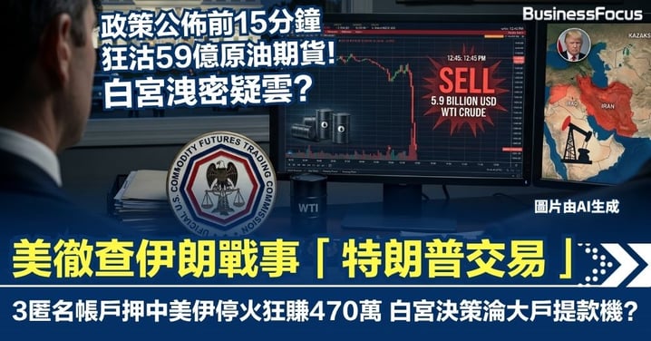 先知降臨定白宮內幕外洩？ 政策公佈前15分鐘狂沽59億原油期貨 美徹查伊朗戰事「特朗普交易」