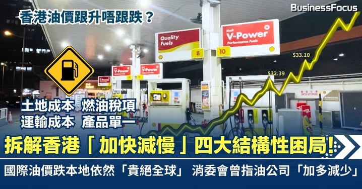 【香港油價跟升唔跟跌？】國際油價跌本地依然「貴絕全球」？拆解香港油價「加快減慢」四大結構性困局！消委會曾指油公司「加多減少」 