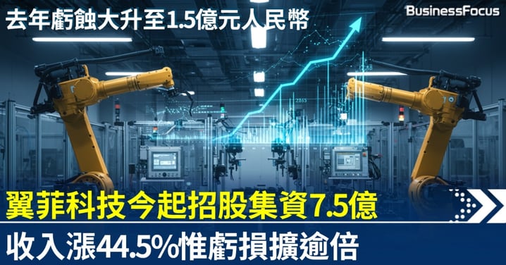 翼菲科技今起招股集資7.5億 去年虧蝕大升逾倍至1.5億元人民幣