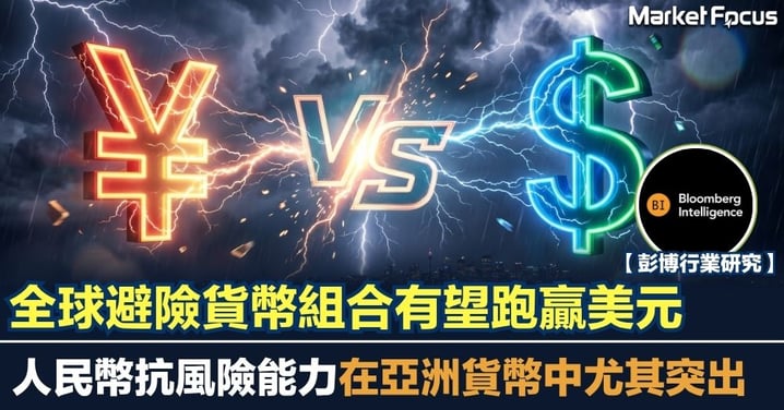 【彭博行業研究】全球避險貨幣組合有望跑贏美元 人民幣抗風險能力尤其突出
