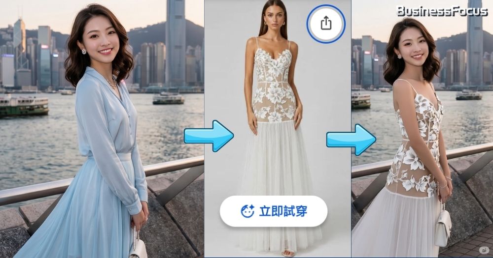 記者實測Google虛擬試穿服務，免費穿名牌靚衫打卡，略為性感的衣服也可試穿，但不包括比堅尼泳衣。