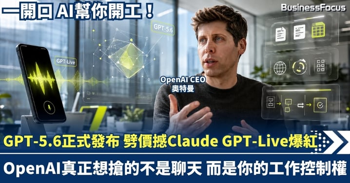 一開口，AI幫你開工！GPT‑5.6正式發布 劈價撼Claude！GPT‑Live爆紅 OpenAI真正想搶的不是聊天，而是你的工作控制權
