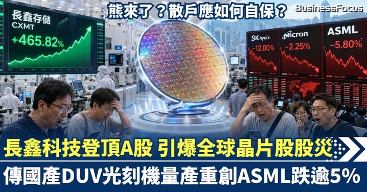 長鑫科技登頂A股 引爆全球晶片股股災！傳國產DUV光刻機量產重創ASML  熊來了？散戶應如何自保？