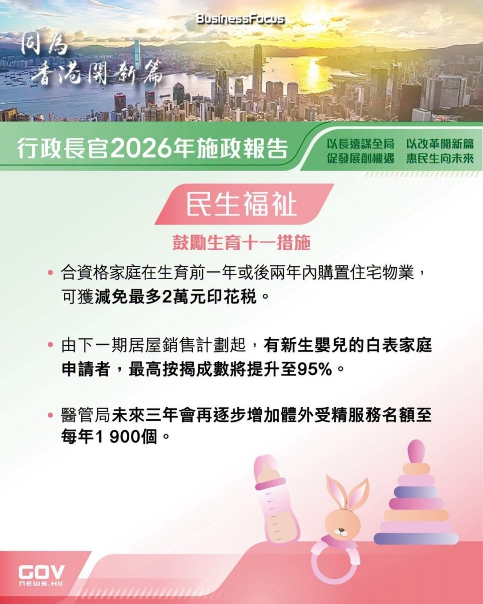 特首施政報告惠民措施懶人包圖輯