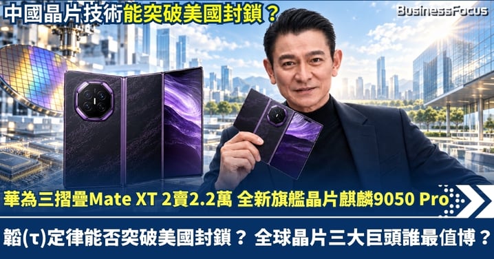 劉德華代言華為三摺疊Mate XT 2賣2.2萬 全新旗艦晶片麒麟9050 Pro！ 韜(τ)定律能否突破美國封鎖？ 全球晶片三大巨頭誰最值博？