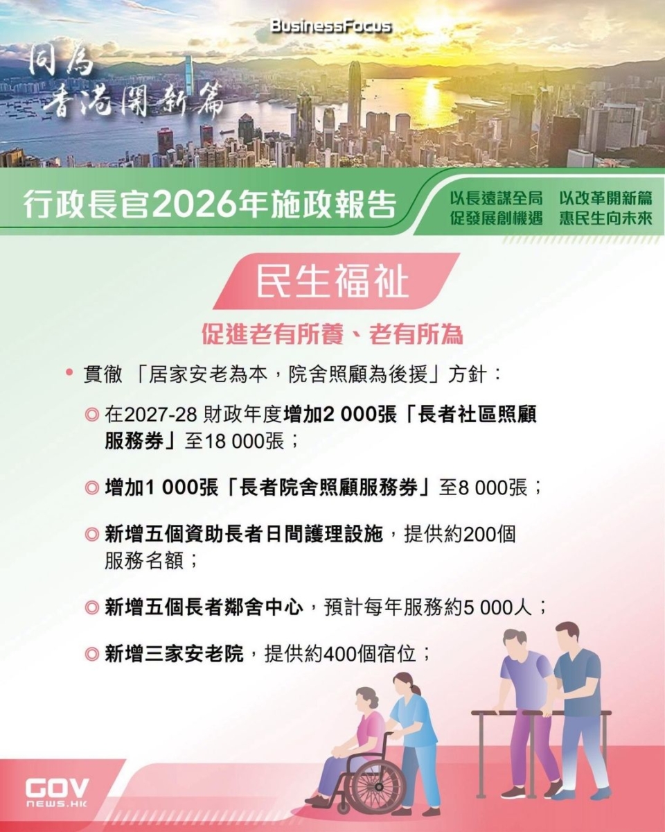 特首施政報告惠民措施懶人包圖輯