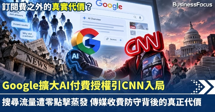 Google擴大AI付費授權引CNN入局 搜尋流量遭零點擊蒸發 傳媒收費防守背後的真正代價