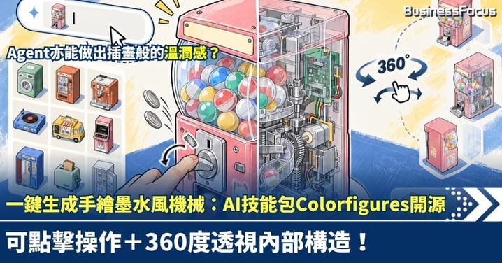 一鍵生成手繪墨水風機械？AI技能包Colorfigures開源：可點擊操作＋360度透視內部構造！