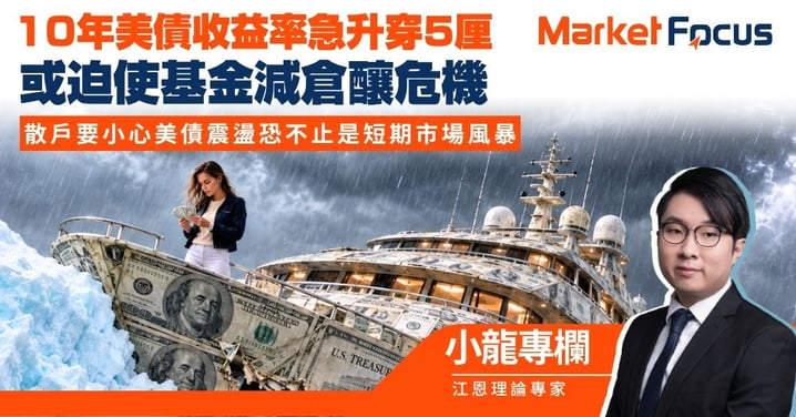 【小龍專欄】10年美債收益率急升穿5厘 或迫使基金減倉釀危機 美債震盪恐不止是短期市場風暴