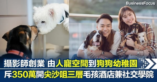 【寵物經濟】攝影師為愛犬創業！由人寵空間到「狗狗幼稚園」 斥350萬開尖沙咀三層毛孩社交學院